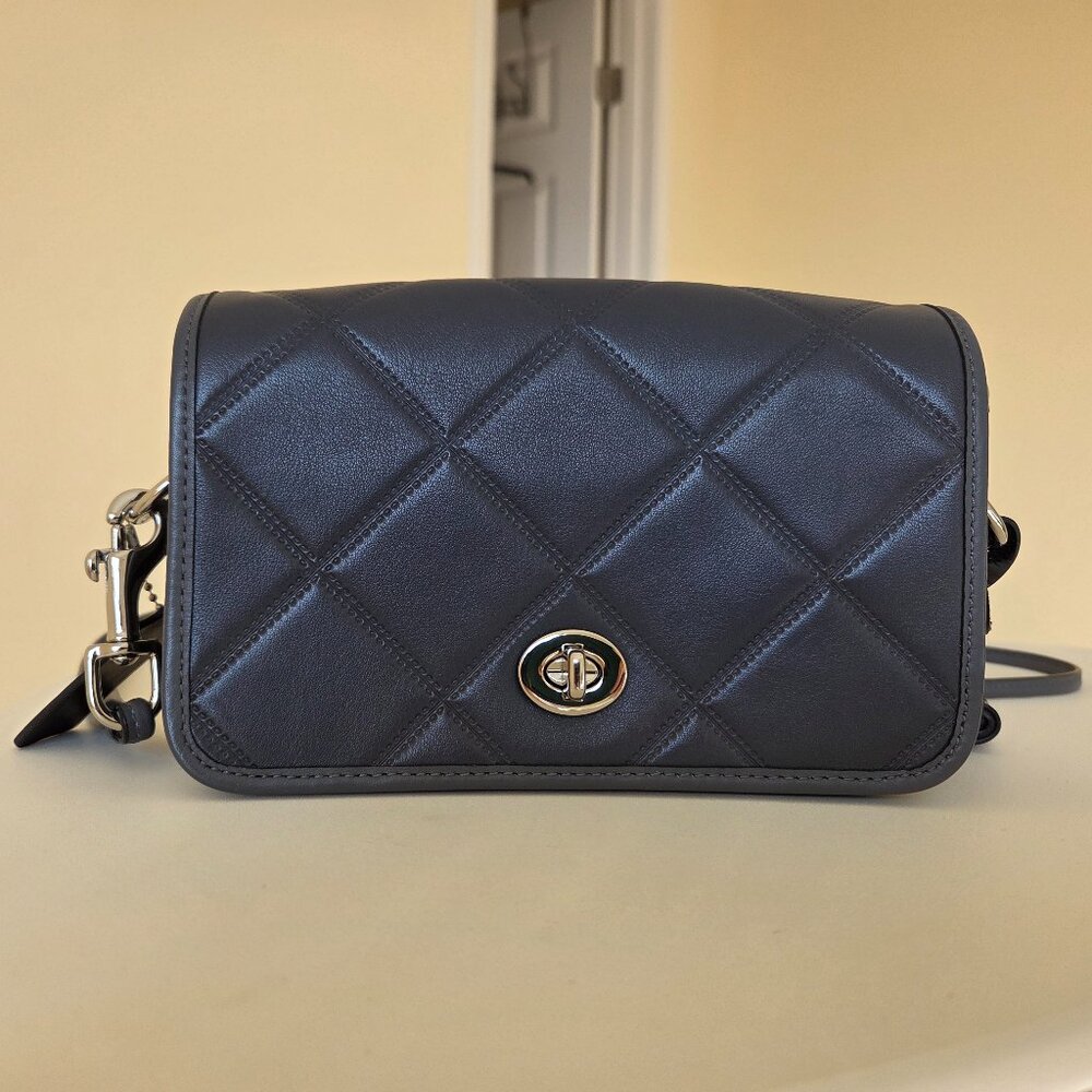 Coach mini gray leather bag